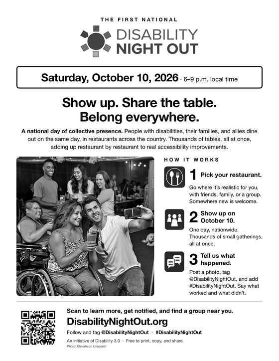 Preview of the black-and-white flyer, with the same content in grayscale and an outlined date bar.
